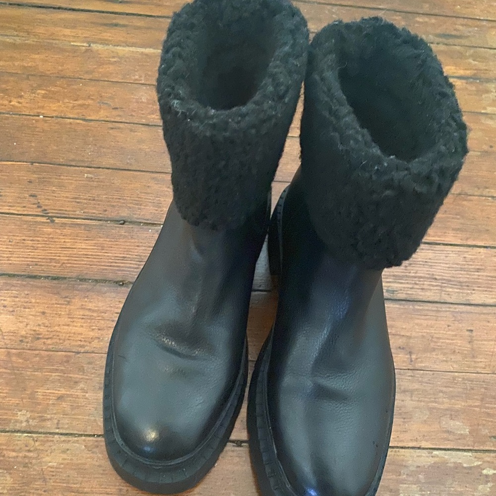 Marc Fisher Black Fur-Lined Footwear